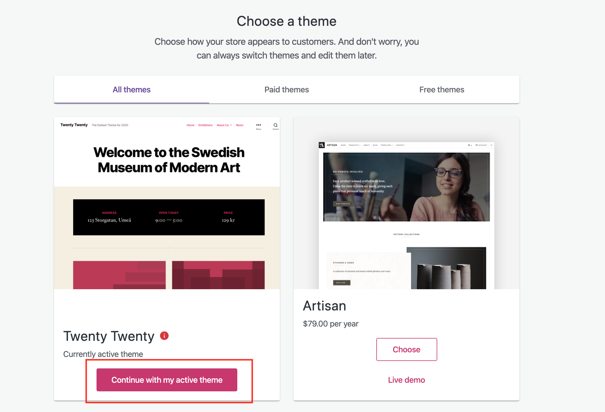 Choose a Theme